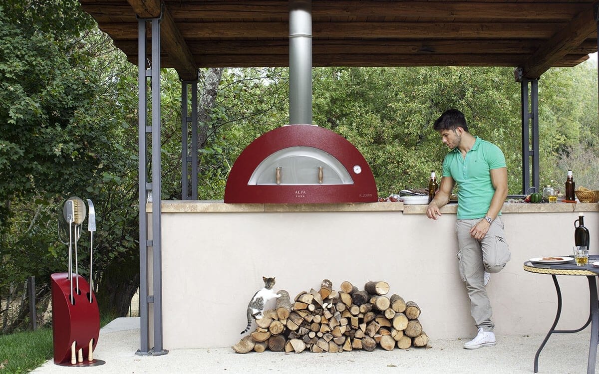 Alfa Allegro Wood-Fired Pizza Oven - Antique Red (No Base) - Image 7