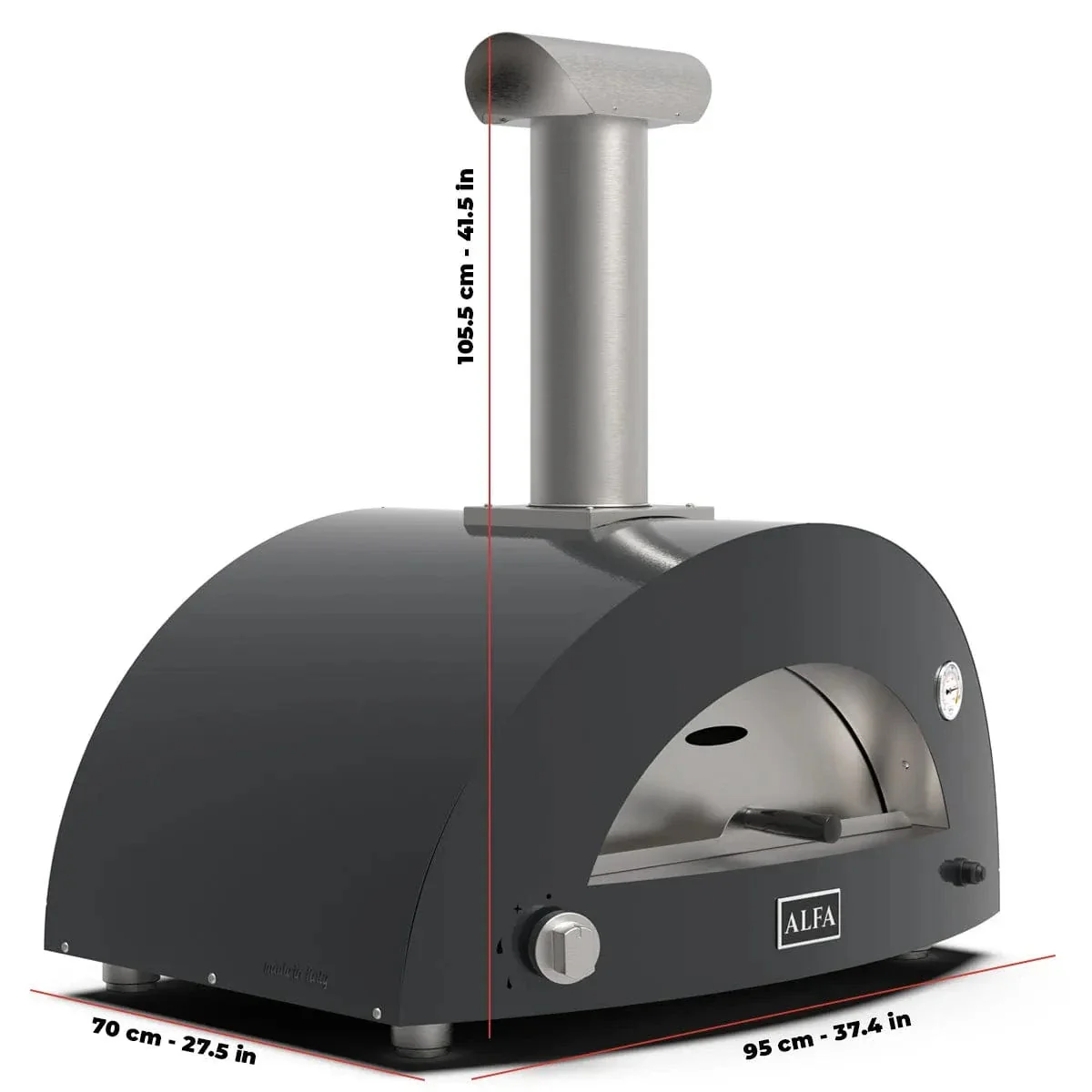 Alfa Moderno 2 Pizze Gas Fired Pizza Oven (Ruby Red) - Image 4