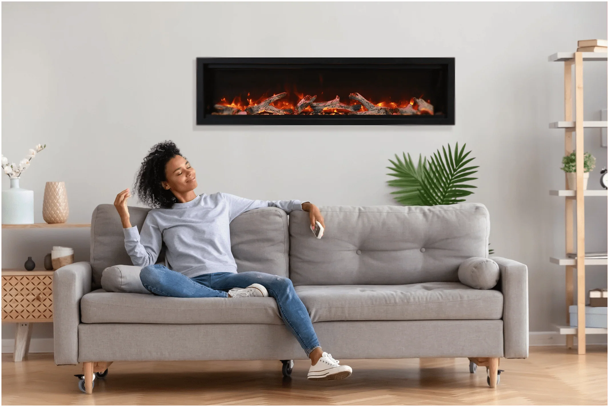 Amantii Symmetry Bespoke 100 Indoor / Outdoor Built-in Electric Fireplace - Image 6