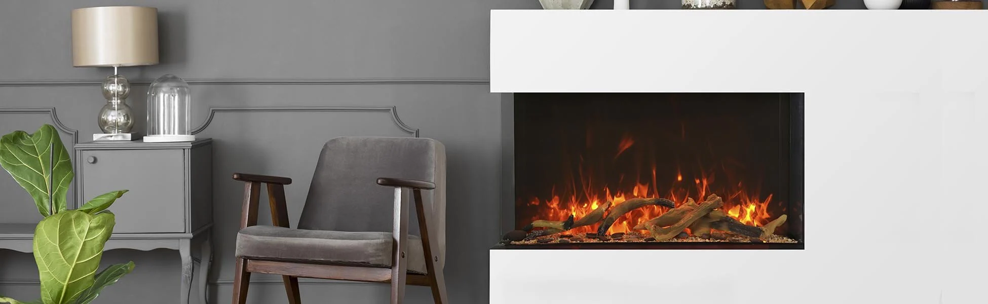 Amantii Tru-View Extra Tall 40 3-sided Indoor / Outdoor Electric Fireplace - Image 3