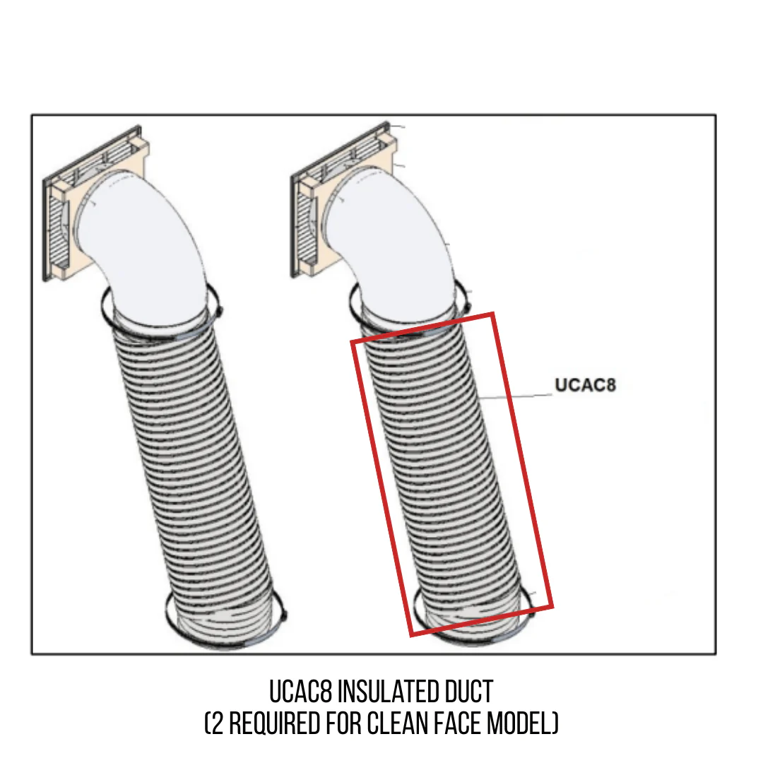 Ambiance Fireplaces 8" Insulated Duct for Gravity Kit (10 ft.) - UCAC8