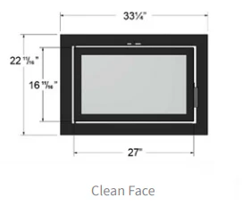 Ambiance Fireplaces Metallic Black Clean Face Surround (Astra 24) - 24ATFA-12