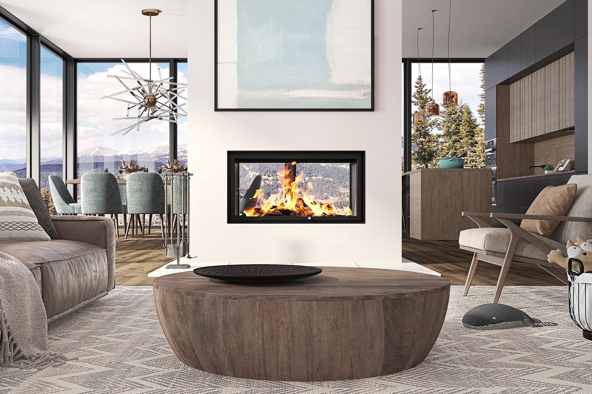 Ambiance Luxus See-Thru 40 Zero-Clearance Wood Fireplace - Image 2