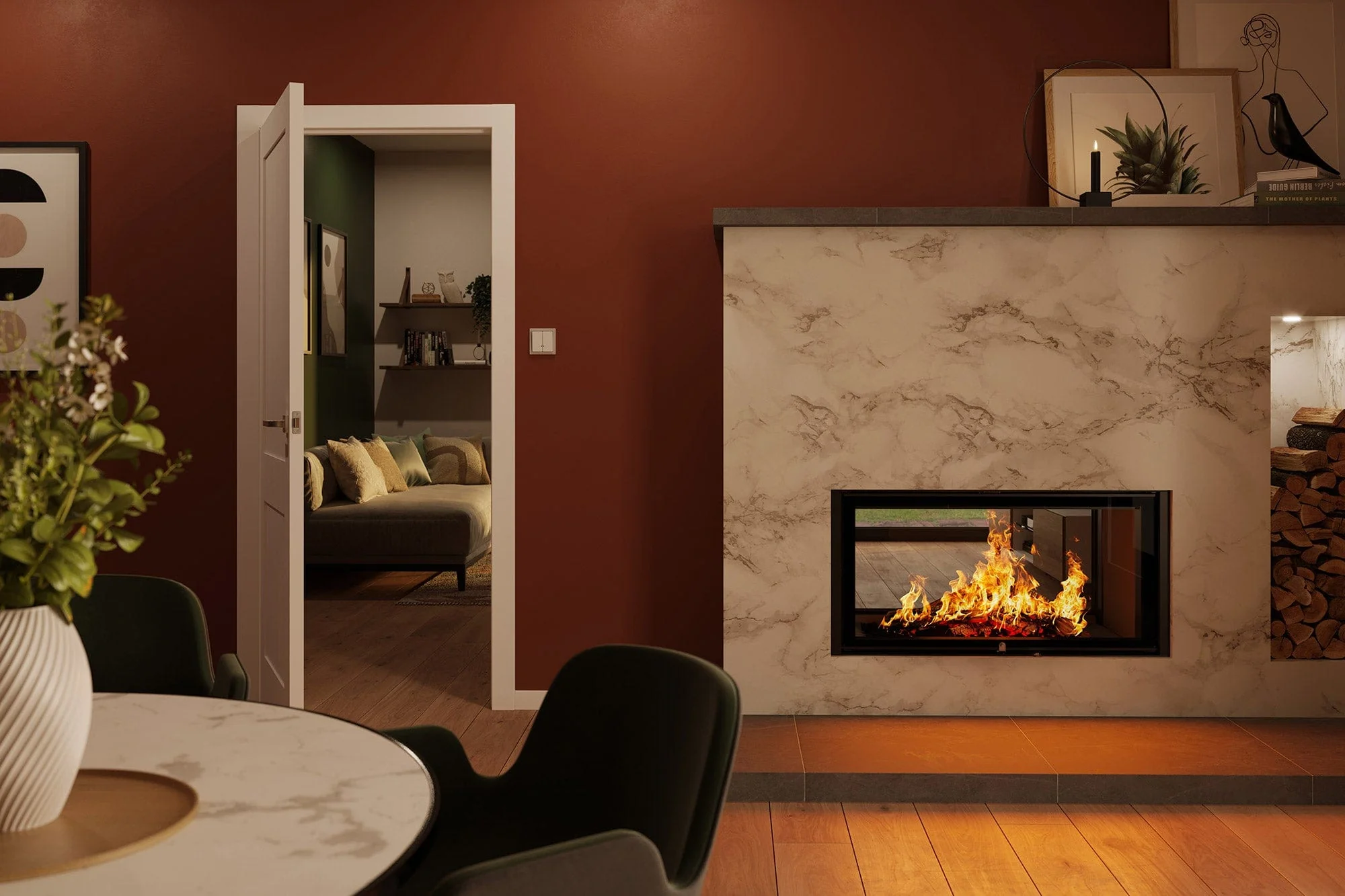Ambiance Luxus See-Thru 40 Zero-Clearance Wood Fireplace - Image 3