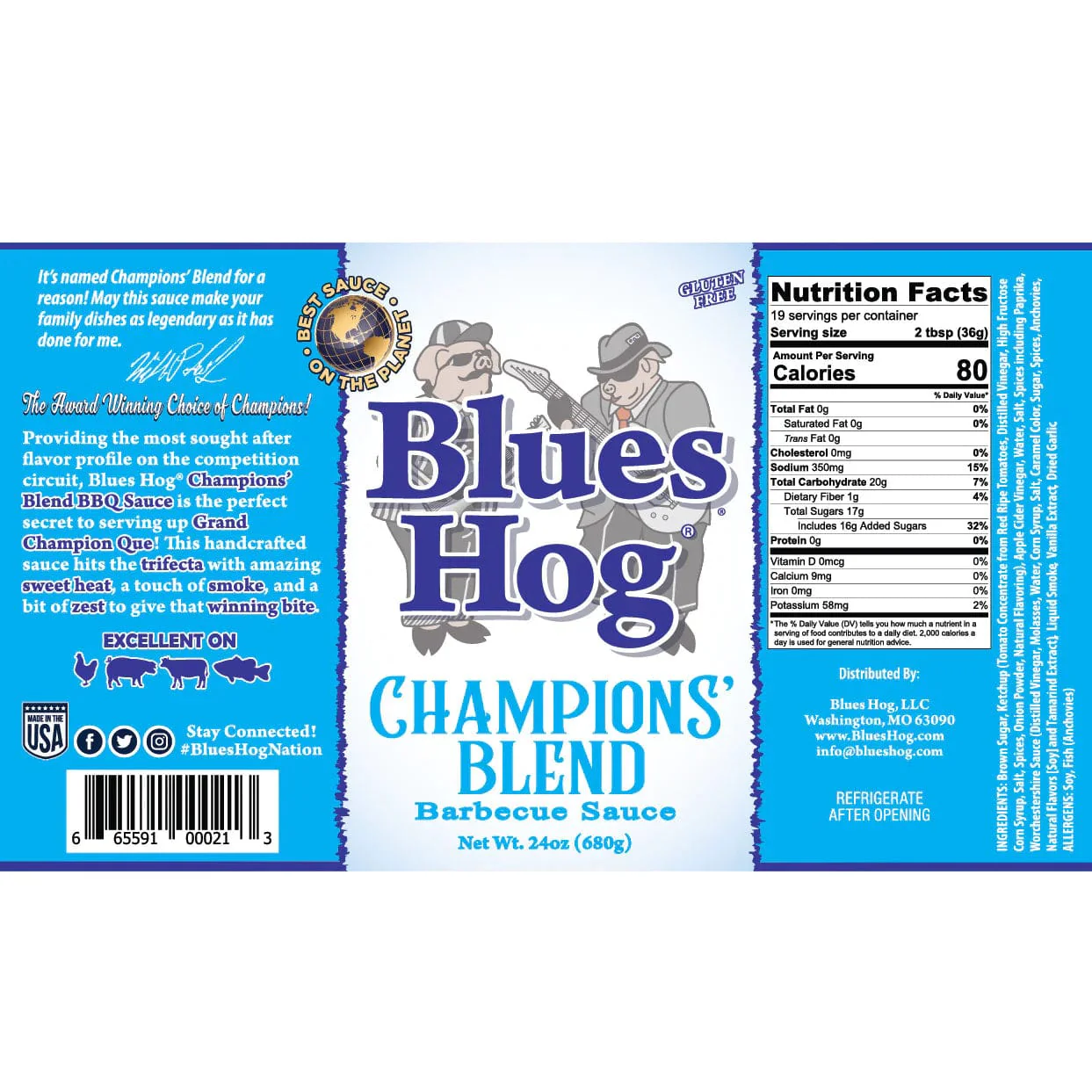 Blues Hog Champions Blend BBQ Sauce Squeeze Bottle (24 oz.) - 70610 - Image 4
