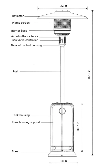 Brasa Outdoor Lifestyle Patio Heater (Propane - Stainless Steel) - Image 7