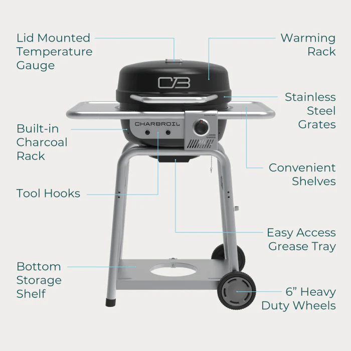 Char Broil Bistro Pro Gas Grill + Charcoal Mode - Image 6
