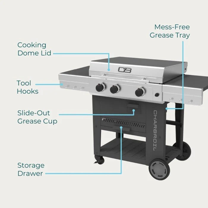 Char Broil Versa-Tile 28" 3-Burner All-in-one Cooking Station - Image 12