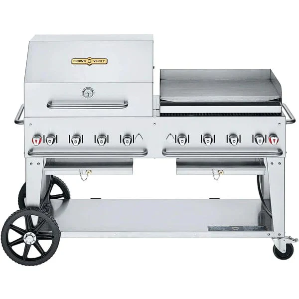 Crown Verity 60" Mobile Gas Grill with Dome & Griddle Package (50/100lb Tanks Only)