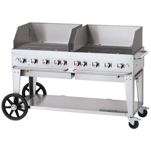 Crown Verity 60" Mobile Grill Single Inlet 50-100 lb. Tank Capacity & Wind Guard Package