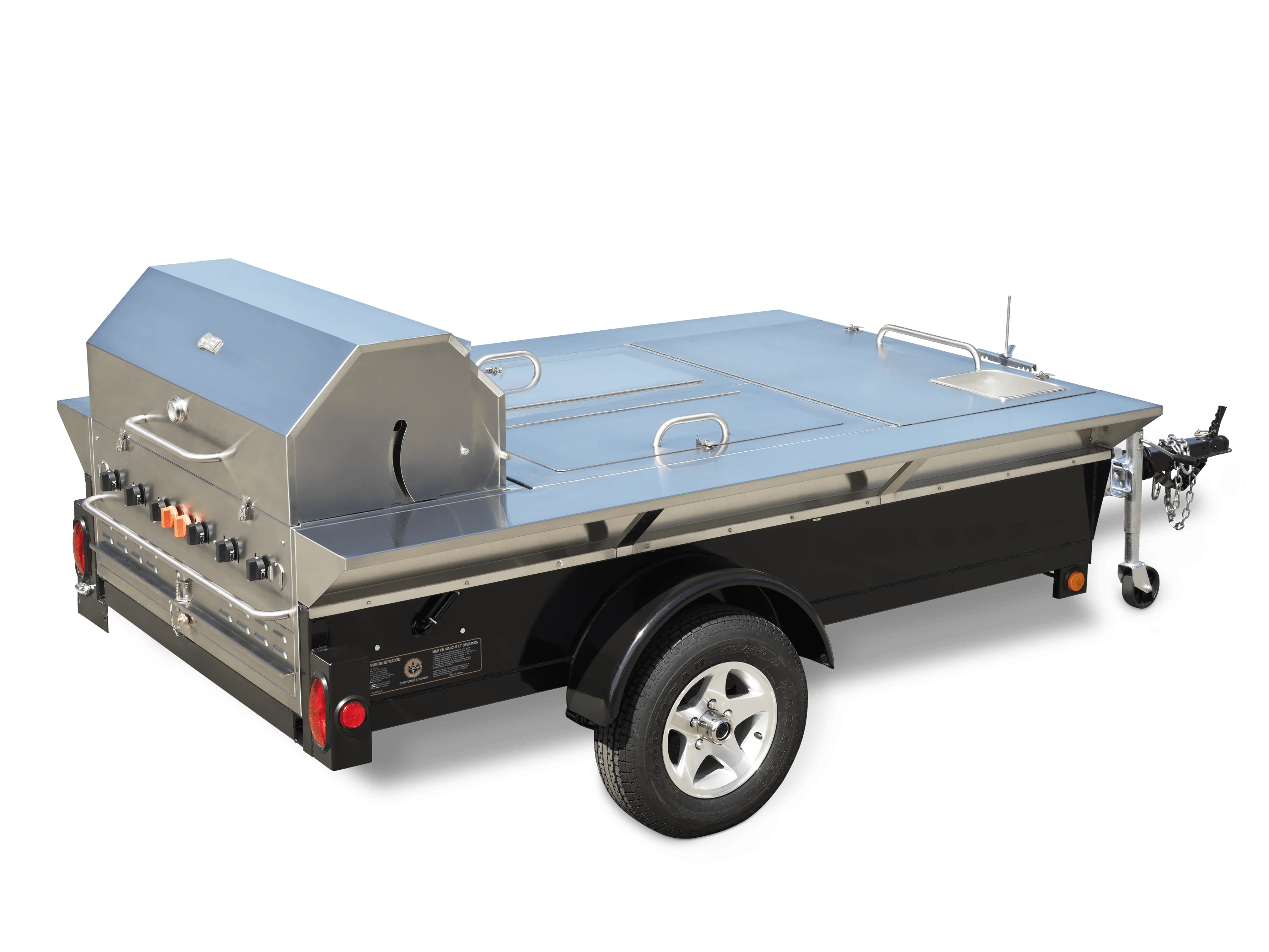 Crown Verity 69" Tailgate Grill with Beverage Compartments and Sink