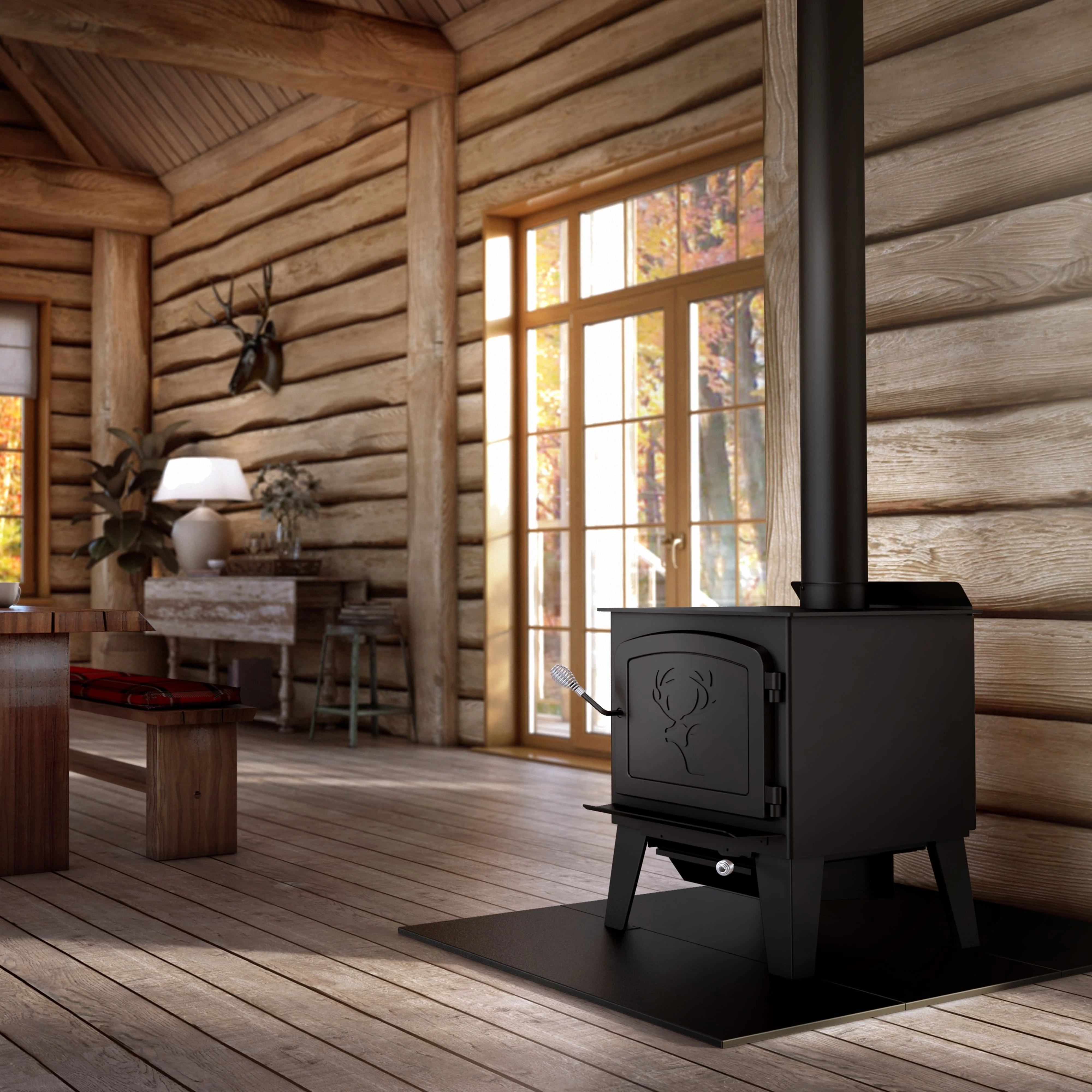 Drolet Black Stag II Wood Stove - Image 7