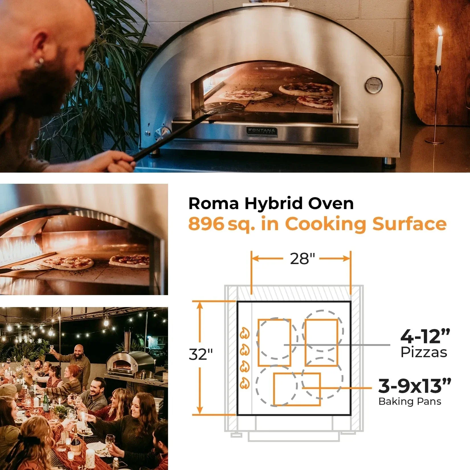 Fontana Forni Roma Hybrid Gas & Wood Pizza Oven - Image 5