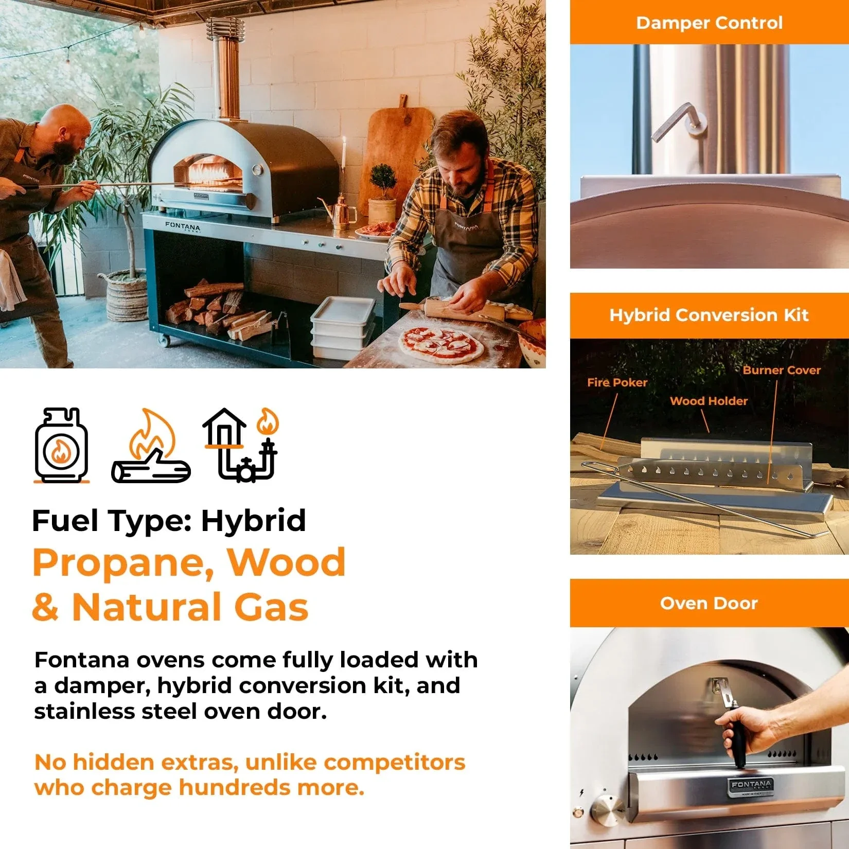 Fontana Forni Roma Hybrid Gas & Wood Pizza Oven - Image 6