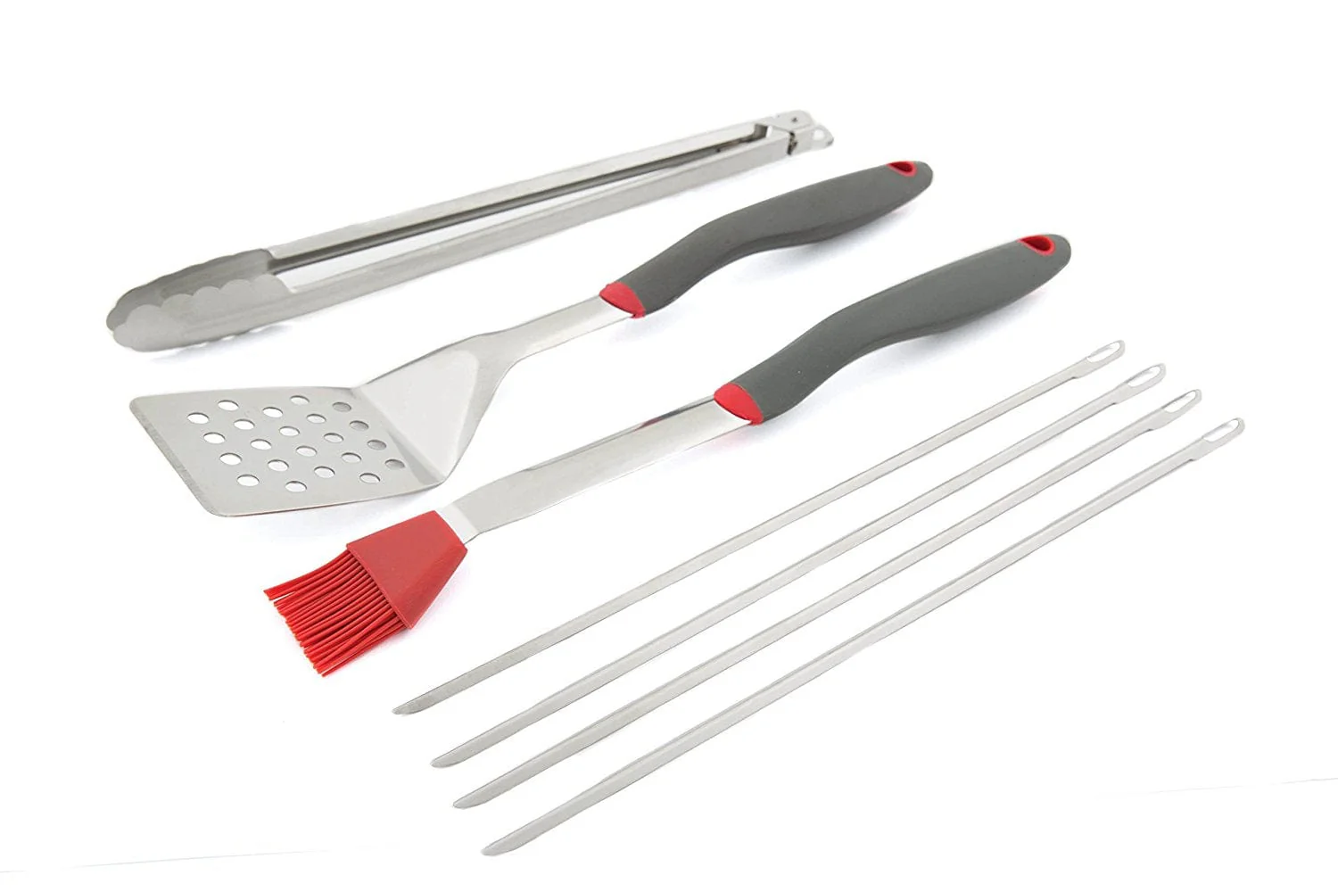 GrillPro Stainless Steel Tool Set w/ Ergo Grips (7-Piece)