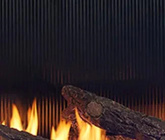 Heat & Glo 48" Black Glass Interior Panels (Fluted) - BGK-FL-PR-48