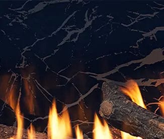Heat & Glo 72" Black Glass Interior Panels (Two-Sided Reflective/Printed Marble) - BGK-MRB-PR-72