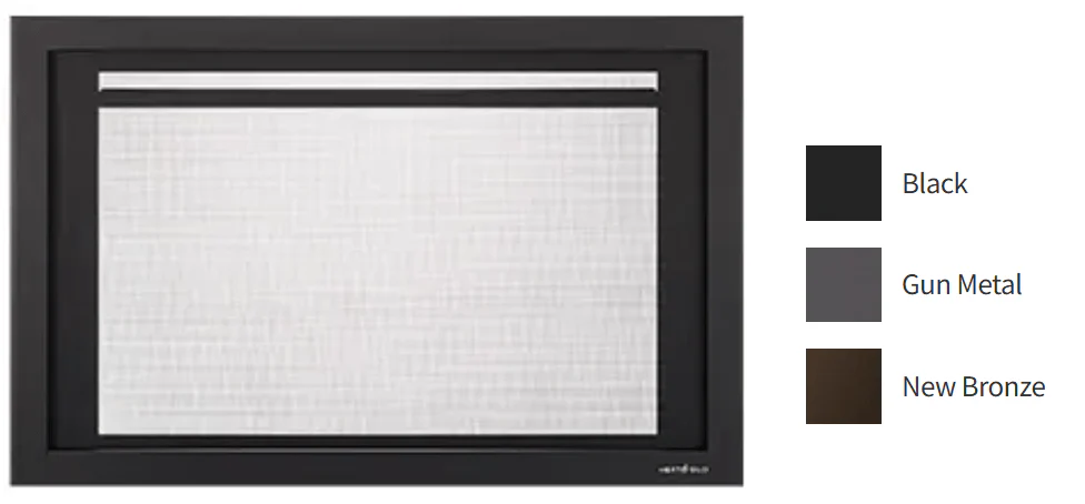 Heat & Glo Firescreen Front (35" Gun Metal) - FS-FB35-GM