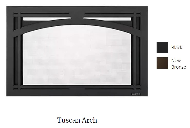 Majestic Tuscan Arch 35" Screen Front (Black) - TA-TRI35-BK