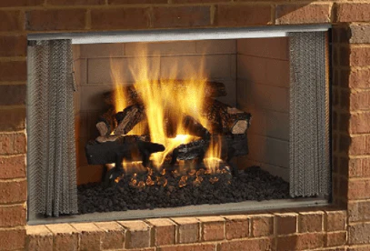 Majestic Villawood 42" Outdoor Wood Fireplace (Herringbone Refractory)