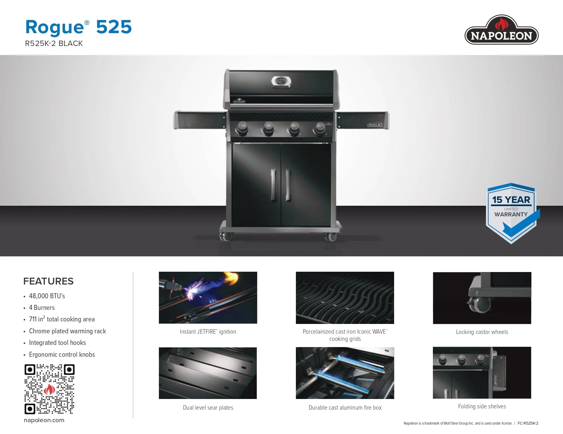 Napoleon NEW Rogue 525 Gas Grill (Black) - R525K-2 - Image 16