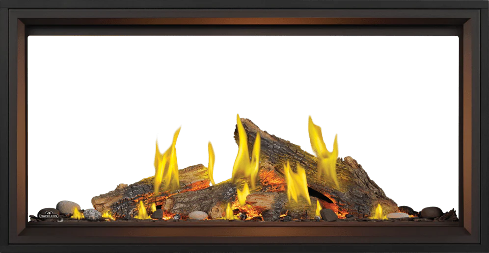 Napoleon Tall Linear Vector 50 See Through Gas Fireplace w/ Luminous Logs