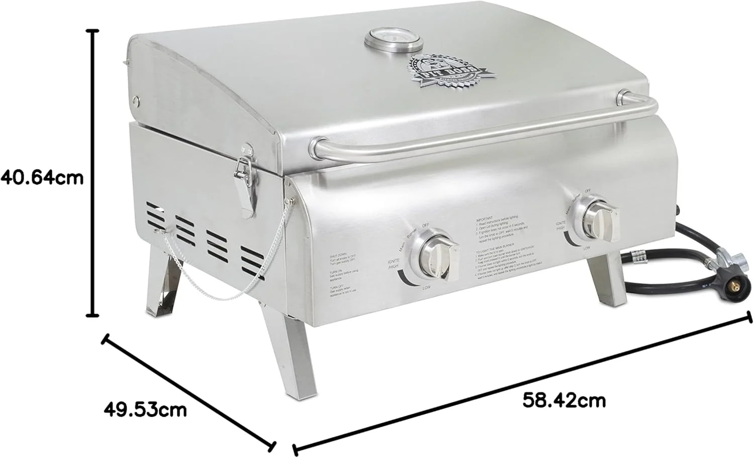 Pit Boss Stainless Steel 2-Burner Gas Grill - Image 3