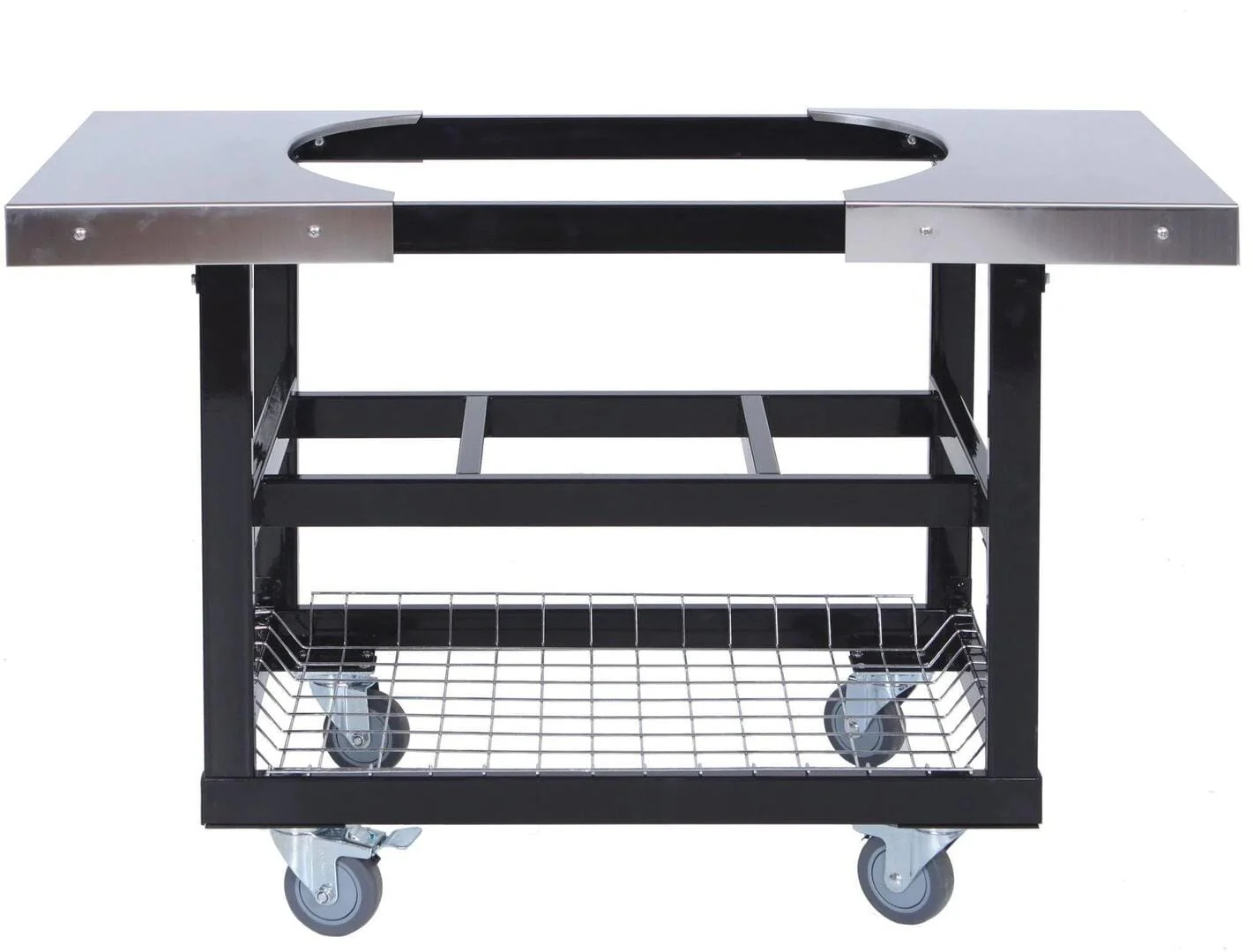 Primo Cart with Basket and Stainless Steel Side Shelves for Oval LG 300 and XL 400 Grills - PG00370