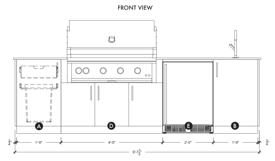 Urban Bonfire Cove 42 Outdoor Kitchen - Image 10