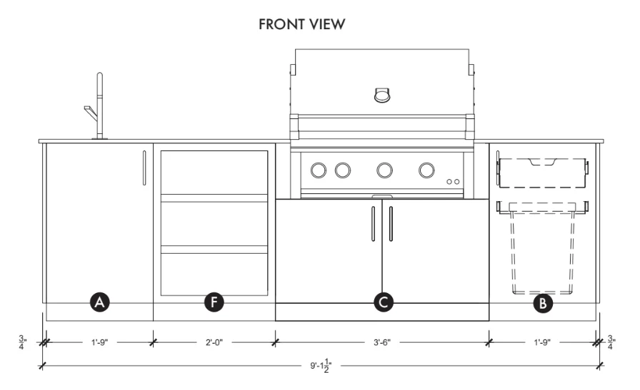 Urban Bonfire Meadow 36 Outdoor Kitchen - Image 11