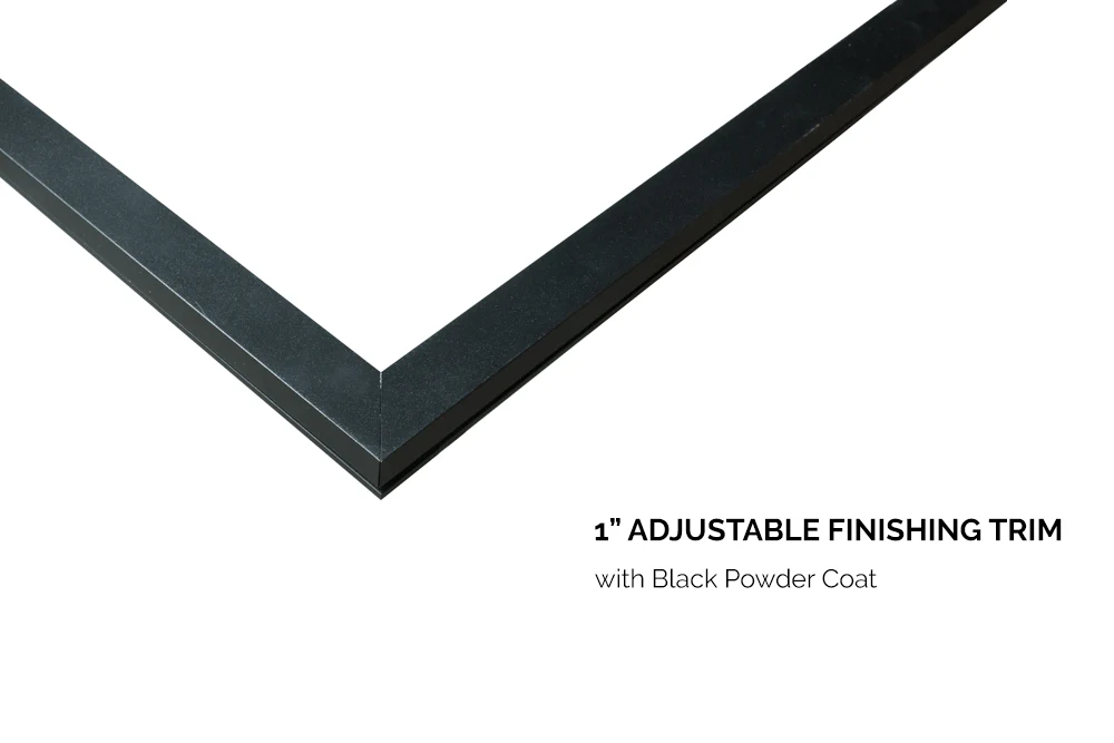 Valor Black Adjustable 1" Finishing Trim (L3 Series) - 1875LFB