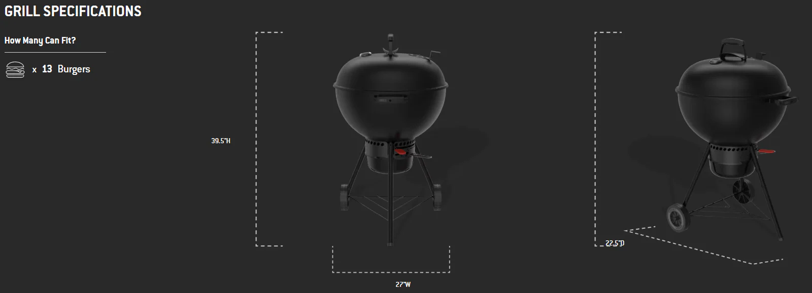 Weber Original 22" Premium Kettle Charcoal Grill (Stealth) - Image 9